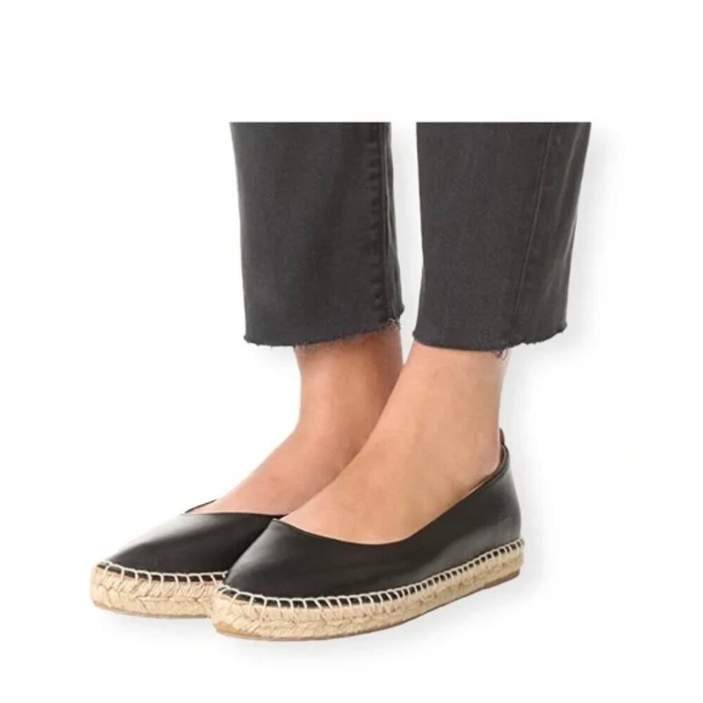 Matt Bernson Valencia Black Leather Espadrilles Size 6 Made in Spain - Picture 3 of 14